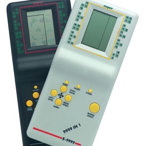 A black-and-white Tetris handheld, just like the one I had