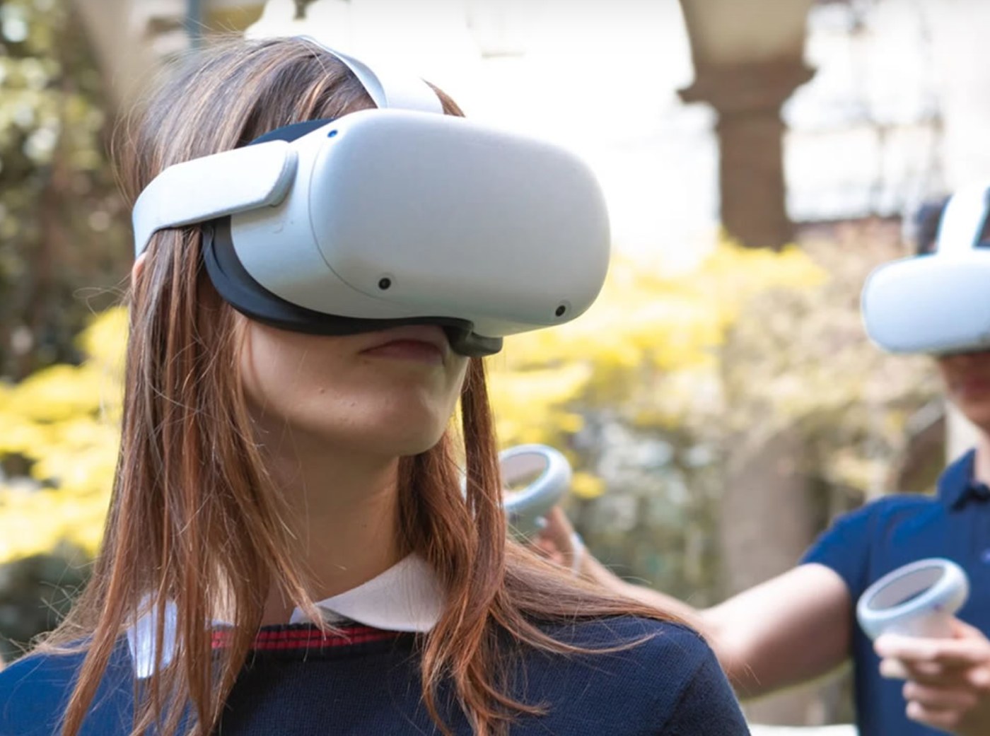 ENGAGE XR — students in VR in a K-12 classroom